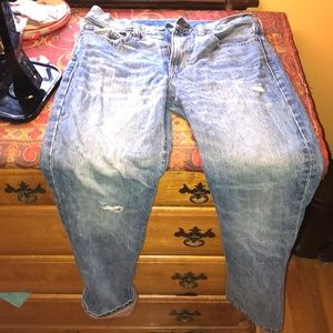 J. Crew Flannel Lined Distressed Jeans